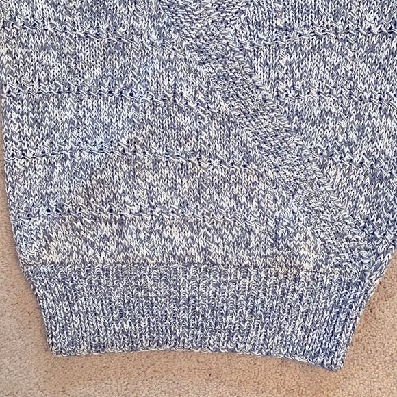 Vintage 80s Nannell Sweater Womens Small Grey White V Neck Angora Hand Knit - Picture 7 of 7